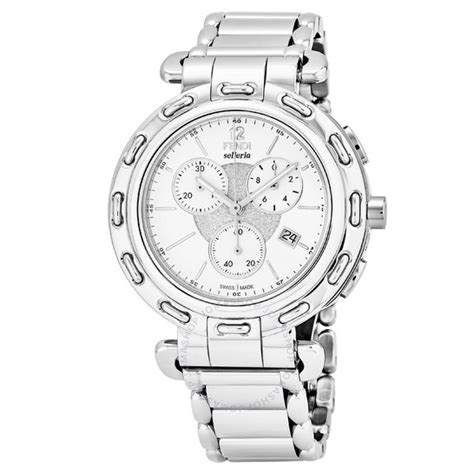 Fendi Selleria White Dial Ladies Chronograph Watch F89034H